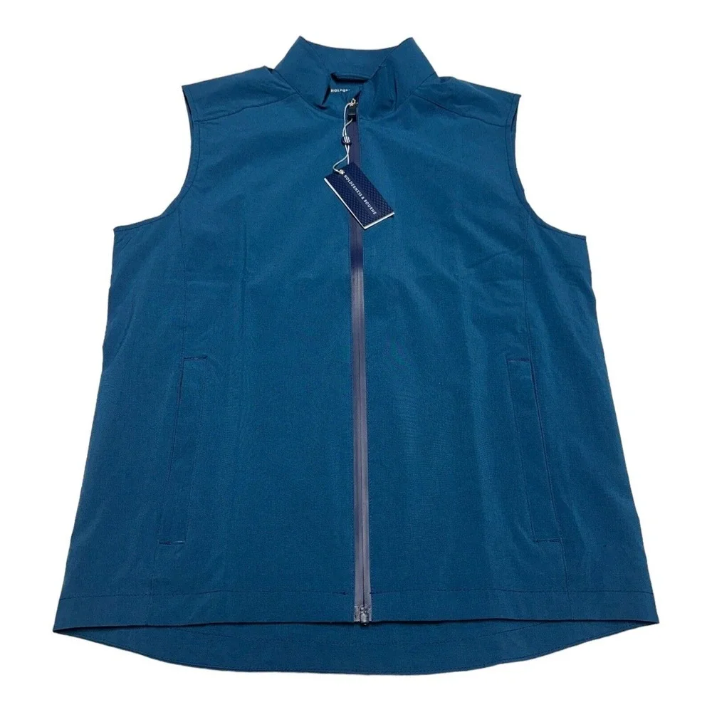 NWT Mens Holderness & Bourne The Conrad Vest Dry Luxe Performance Teal Blue Sz S